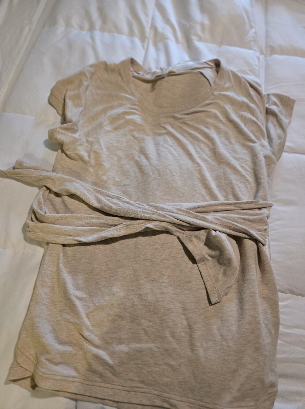 Cable & Gauge Light Beige Knit Dress with Tie